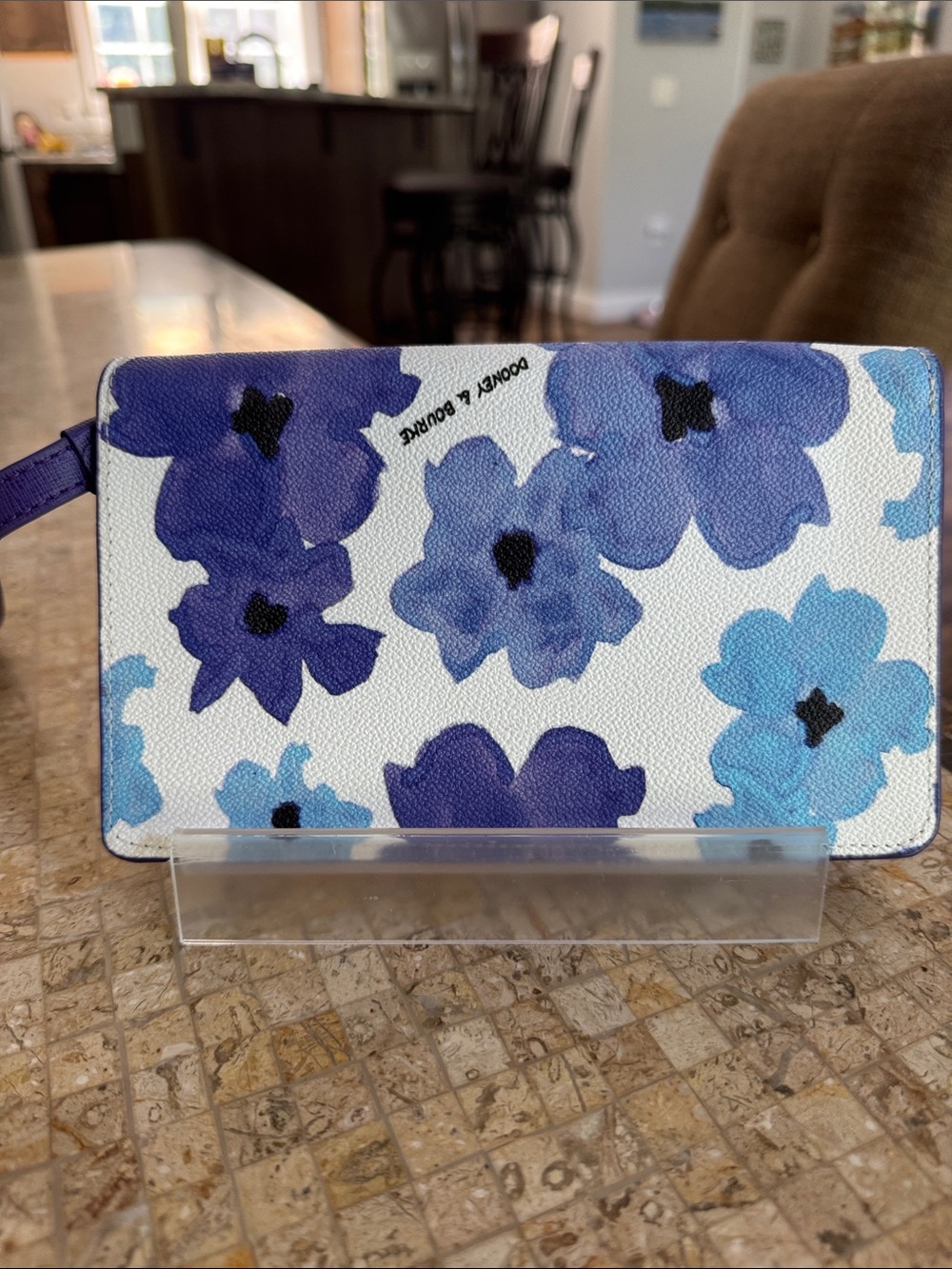 Dooney & Bourke Blue floral wristlet wallet - Picture 2 of 8
